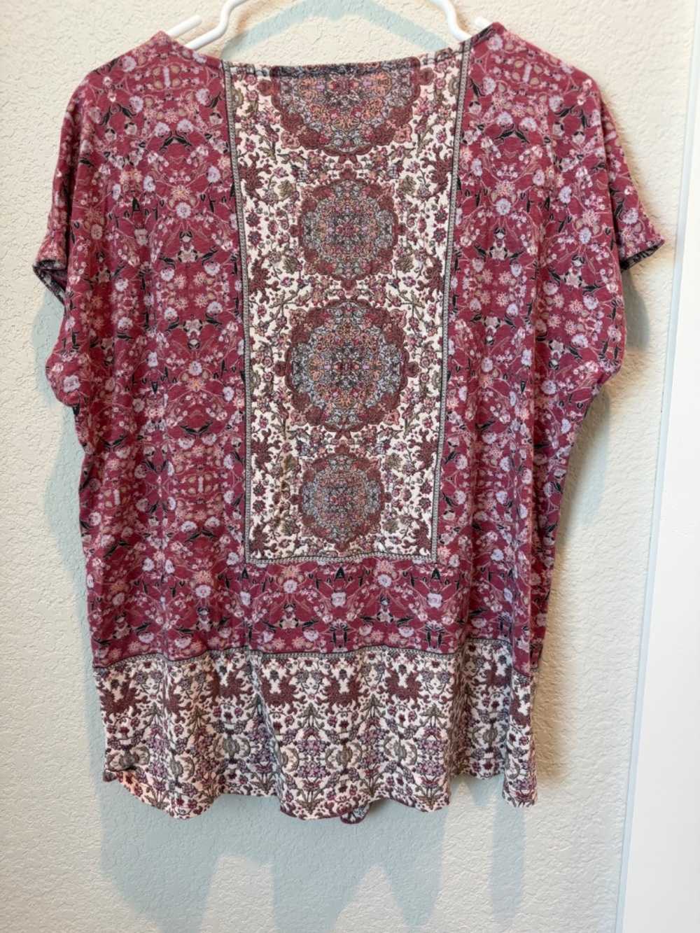 NWT Lucky Brand Red Floral Top Size XL - Picture 6 of 7